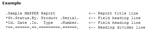 MAPPER Report Lines